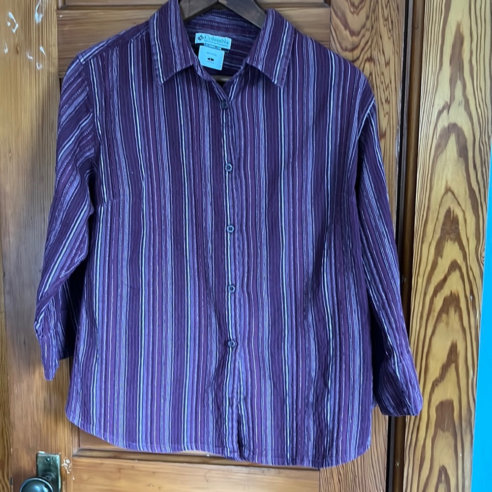 Columbia Plum Cotton Shirt Large